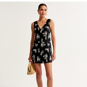 Abercrombie Embroidered Linen Blend Mini Dress, Sz Sm